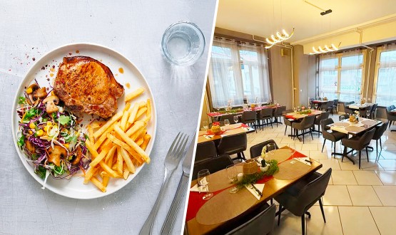 Menu Côtelette de porc avec entrée et dessert dès 2 personnes