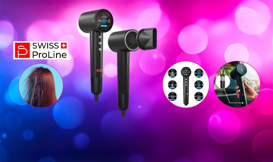 Sèche-cheveux ionique avec écran LED tactile Swiss ProLine