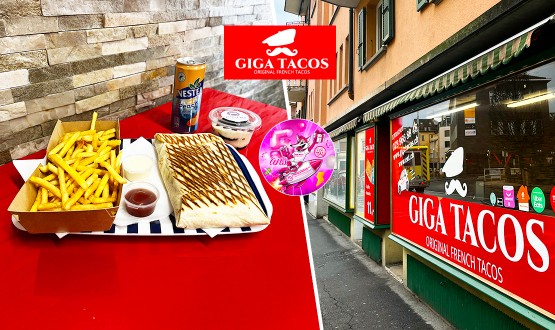 Menu Tacos taille L avec frites, boisson et dessert au Restaurant Giga Tacos de Morges