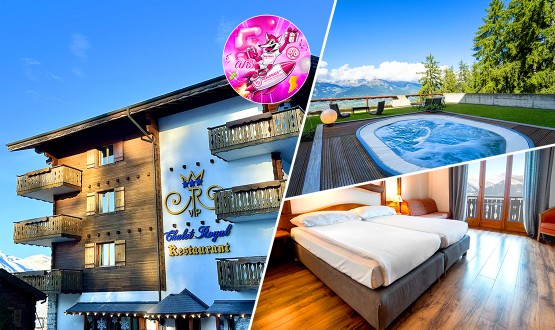 Séjour au Chalet Royal*** à Veysonnaz avec Petit-déjeuner, Accès à l'espace Wellness, avec/sans Menu 3 plats pour 2 personnes