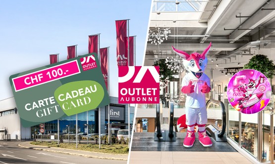 Bon d'une valeur de CHF 100.- valable dans toutes les boutiques de l'Outlet Aubonne