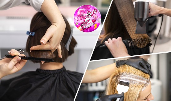 Coupe avec Shampoing et Brushing, avec ou sans Coloration racines