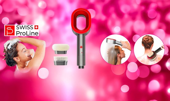 Pommeau de douche magnétique 3en1 (Soin purifiant, brosse nettoyante, brosse relaxante) Swiss ProLine