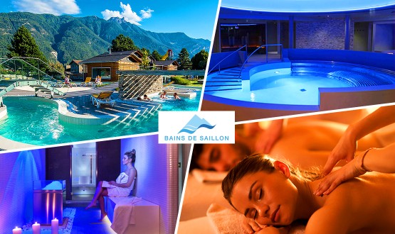 Entrée au Spa Cinq Mondes avec Accès journalier aux Bains de Saillon et Massage relaxant de 50 minutes pour 1 ou 2 personnes