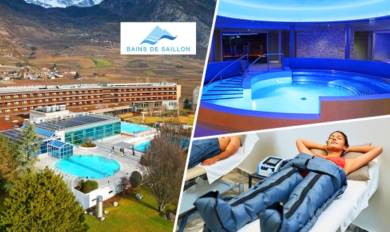 1 entrée au Spa Cinq Mondes avec Accès journalier aux Bains de Saillon et Soin de Pressothérapie de 50 minutes
