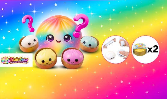 VIRAL : Set de 2 Jouets anti-stress BUN RAINBOW MYSTERY