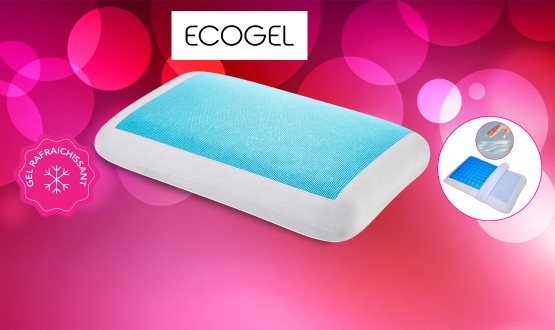 Oreiller à mémoire de forme avec gel fraicheur ECOGEL
