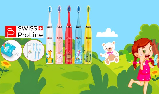 Brosse à dents électrique sonique sans fil pour enfants Swiss ProLine