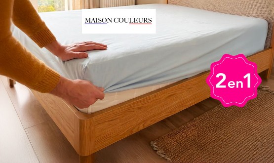 Protège matelas 2en1 avec effet rafraichissant MAISON COULEURS