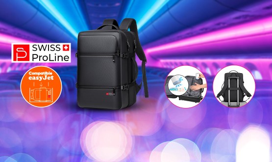 Sac à dos multifonctions avec pompe de compression (compatible Easyjet - 45cm) Swiss ProLine