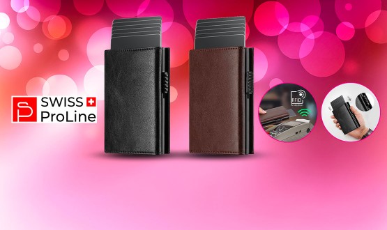 Porte-Monnaie en cuir avec protection RFID Swiss ProLine