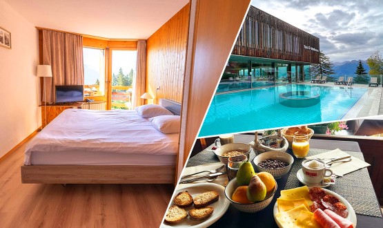 Séjour à Anzère avec Cocktail de bienvenue, Petit-déjeuner et Accès ou Rabais aux Bains chauds d'Anzère Spa & Wellness dès 2 personnes