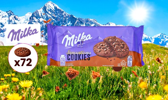Set de 72 cookies au chocolat MILKA (12 paquets)