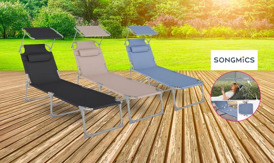 Chaise longue pliable 3en1 SONGMICS