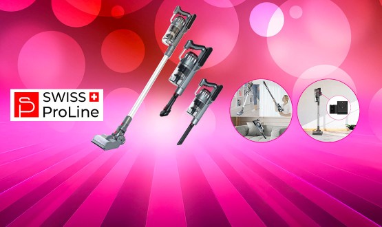 Aspirateur balai sans fil 2en1 (5 accessoires) Swiss ProLine