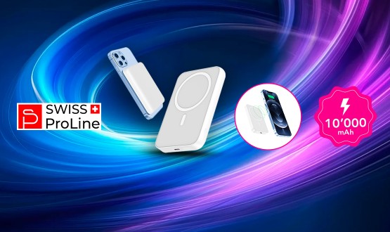 Batterie portable magique avec fonction magnétique de 10’000mAh Swiss ProLine