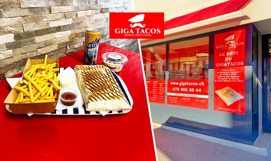 Menu Tacos taille L avec frite, boisson et dessert au Restaurant Giga Tacos de Lausanne Pontaise 