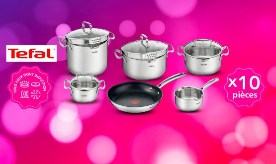 Batterie de cuisine 10 pièces tous feux dont Induction TEFAL