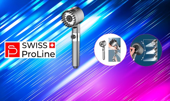 Pommeau de douche avec 3 modes puissants Swiss ProLine