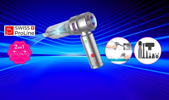 Aspirateur à main sans fil avec 10 accessoires Swiss ProLine
