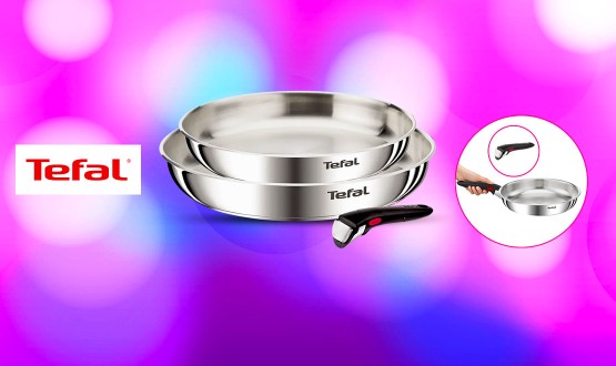 Set de 2 poêles en inox tous feux dont Induction Ingenio TEFAL