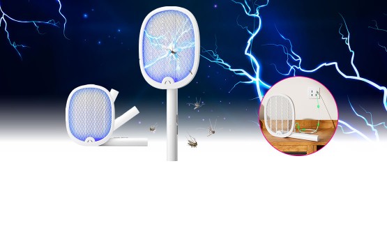 Raquette UV anti-moustiques rechargeable et pliable