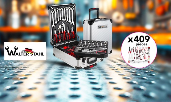 Boîtes à outils avec 409 pièces WALTER STAHL