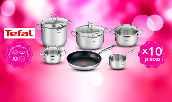 Batterie de cuisine 10 pièces tous feux dont Induction TEFAL