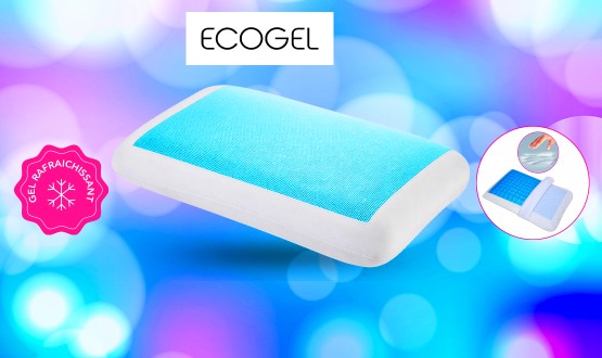 Oreiller à mémoire de forme avec gel fraicheur ECOGEL