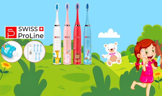 Brosse à dents électrique sonique sans fil pour enfants Swiss ProLine