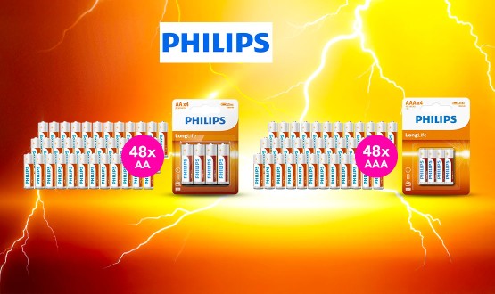 Set de 48 piles LongLife AA ou AAA PHILIPS 