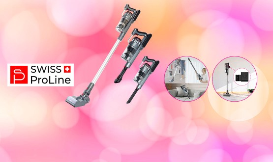 Aspirateur balai sans fil 2en1 (5 accessoires) Swiss ProLine