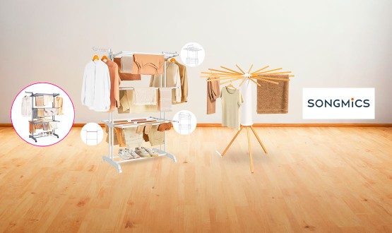 Etendoir à linge pliable et pratique SONGMICS
