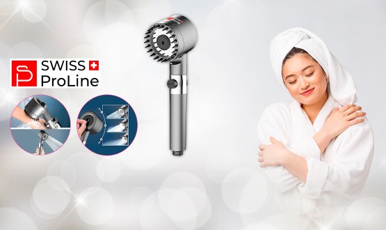 Pommeau de douche avec 3 modes puissants Swiss ProLine
