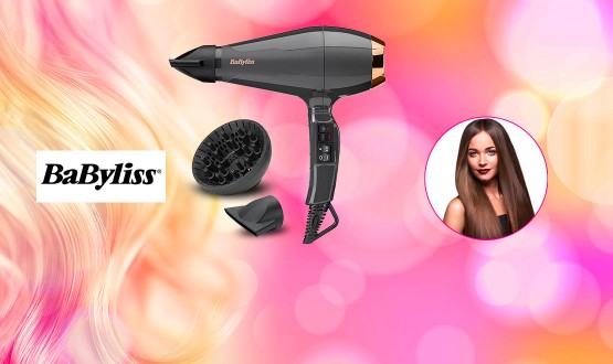 Sèche-cheveux professionnel 2200W avec 2 accessoires inclus BABYLISS