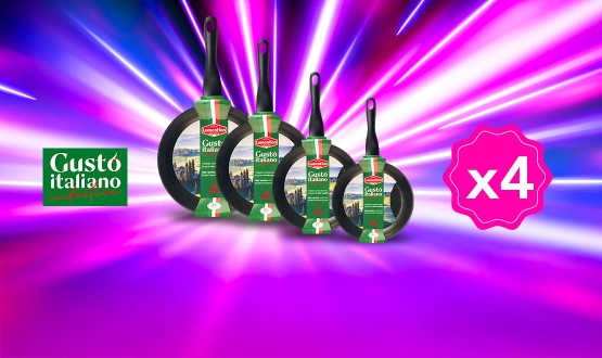 Set de 4 poêles haute qualité tous feux dont induction GUSTO ITALIANO