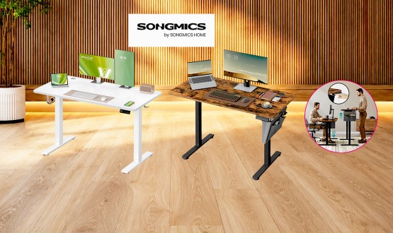 Bureau électrique avec fonction 2en1 (assis-debout) SONGMICS