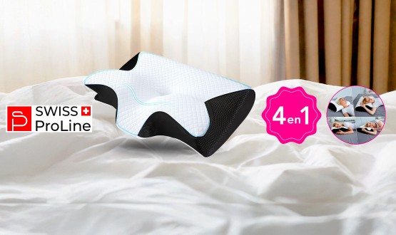 Oreiller cervical à mémoire de forme 4en1 Swiss ProLine
