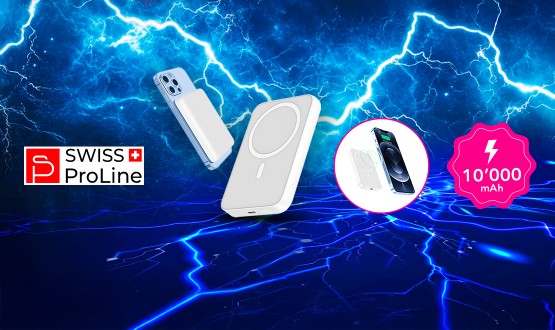 Batterie portable magique avec fonction magnétique de 10’000mAh Swiss ProLine