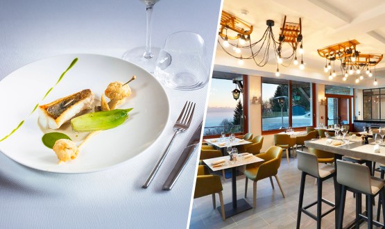 Menu gastronomique en 5 à 6 services pour 2 personnes à La Table de La Mainaz citée au Guide Michelin 2026