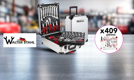 Boîtes à outils avec 409 pièces WALTER STAHL