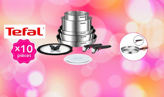 Batterie de cuisine 10 pièces tous feux dont Induction TEFAL