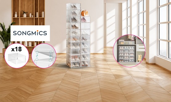 Boîte de rangement pour chaussures modulable SONGMICS (18 boites)