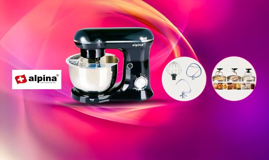 Robot de cuisine multifonctions avec 4 accessoires ALPINA 
