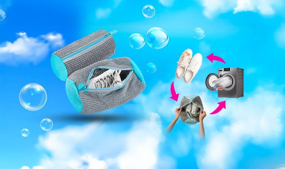 Set de 2 sacs de lavage réutilisable pratique pour chaussures
