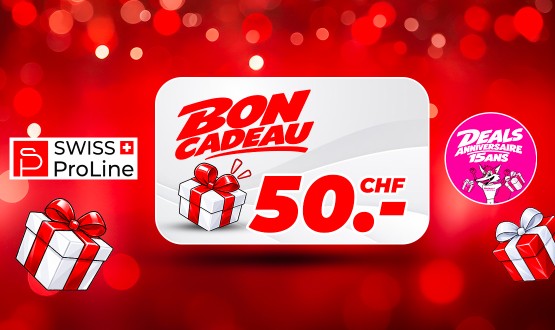 Bon d'une valeur de CHF 50.- valable sur tout le site Swiss ProLine 