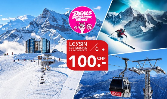 Bon cadeau d’une valeur de CHF 100.- valable sur toutes les activités du site Télé Leysin (Forfait ski, VTT, Parapente, Tobogganing Park, Le Restaurant Le Kuklos)