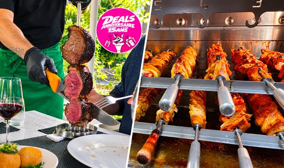 Menu Rodizio de 8 à 10 viandes à volonté avec buffet de salades, dessert et Caïpirinhas traditionnelles pour 2 personnes