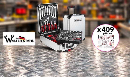 Boîtes à outils avec 409 pièces WALTER STAHL