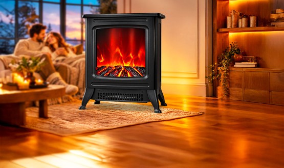 Cheminée électrique LED avec effet flamme HOME 